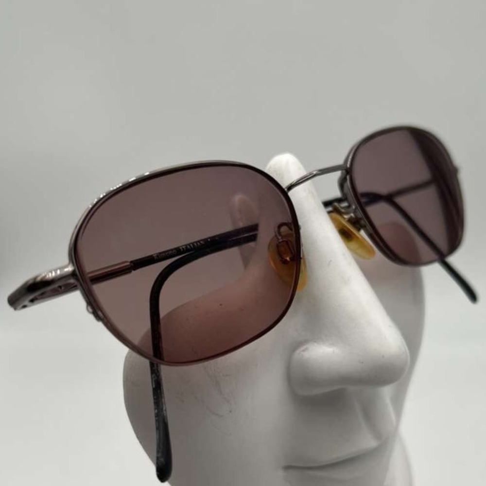 Vintage Kimono Black Oval Half Rim Sunglasses Frames C114
